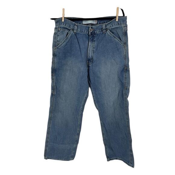 Y2K Levis Carpenter Jeans 34x32 Loose Wide Straight Grunge Skater Denim Jeans - Picture 1 of 8